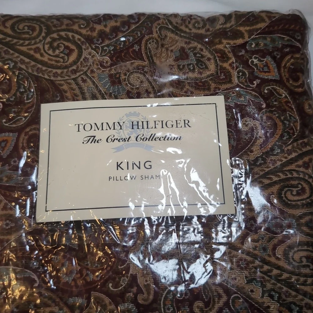 2x Tommy Hilfiger Heirloom Paisley King Size Pillow Shams Made In Italy